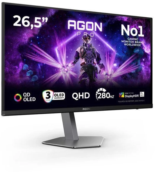 Monitorius AOC AG276QZD2 | 26.7" | OLED | QHD | 16:9 | 240 Hz | 0.03 ms | 2560 x 1440 pikselių | 250 cd/m² | HDMI x2
