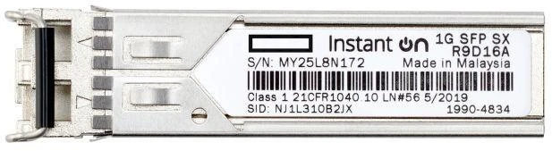 Šakotuvas Hewlett Packard (HP) Carruzzo HPE Aruba Networking Networking Instant On 1G SFP LC SX 500m OM2 MMF Transceiver tinklo siųstuvų-imtuvų modulis