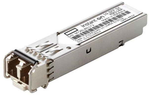 Šakotuvas Hewlett Packard (HP) Carruzzo HPE Aruba Networking Networking Instant On 1G SFP LC SX 500m OM2 MMF Transceiver tinklo siųstuvų-imtuvų modulis