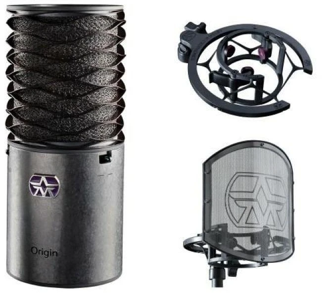 Ausinės Aston Microphones Origin komplektas: kondensatorinis mikrofonas + laikiklis + pop filtras