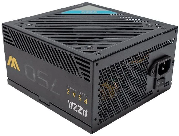AZZA PSU 750W ATX 80+ bronzos sertifikatas, tylus 120 mm ventiliatorius, 1 x 20+4 kontaktų, 2 x 4+4 kontaktų 12V, 1 x 4 kontaktų diskelis, 2 x 4 kontaktų Molex, 5 x Sata, 4 x 6+2 kontaktų PCI-E, WPS