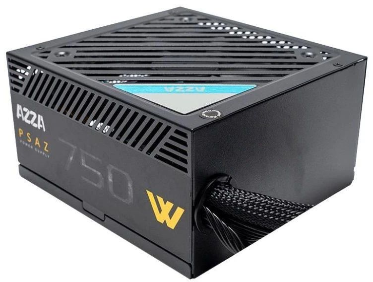AZZA PSU 750W ATX 80+ bronzos sertifikatas, tylus 120 mm ventiliatorius, 1 x 20+4 kontaktų, 2 x 4+4 kontaktų 12V, 1 x 4 kontaktų diskelis, 2 x 4 kontaktų Molex, 5 x Sata, 4 x 6+2 kontaktų PCI-E, WPS