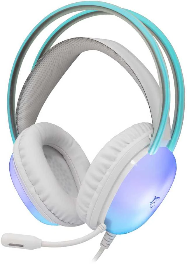 White Shark Baltas Shark Baltas Shark žaidimų ausinės PEACOCK 2, pro PC, PS4/PS5, Mac, baltos spalvos