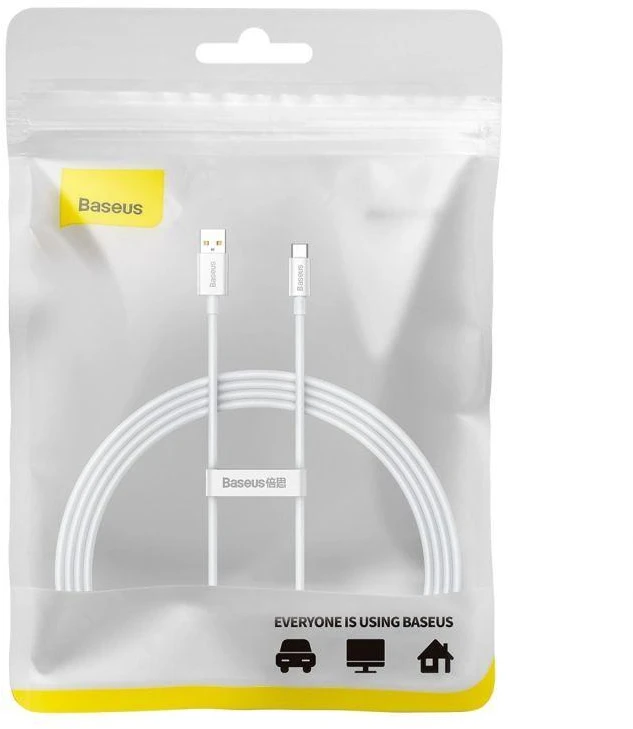 USB laidas per USB-C Baseus Superior 100 W 1.5 m (baltas)