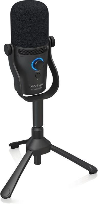„Behringer D2 Podcast Pro“ – skaitymo/vokalo mikrofonas su XLR/USB jungtimi