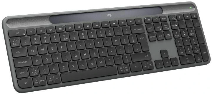 Ausinės Belaidė klaviatūra Logitech Signature Slim Solar+ K980, universali, RF ir Bluetooth ryšys, QWERTY UK International išdėstymas, grafito spalva