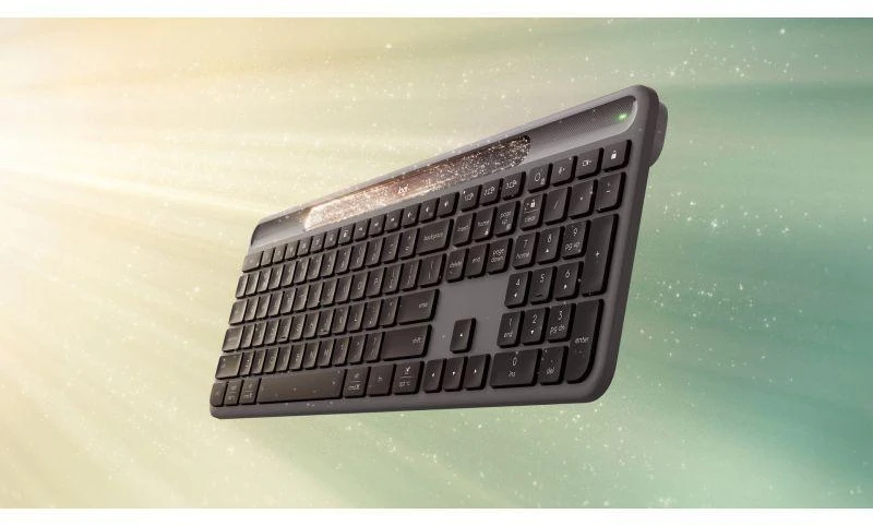 Ausinės Belaidė klaviatūra Logitech Signature Slim Solar+ K980, universali, RF ir Bluetooth ryšys, QWERTY UK International išdėstymas, grafito spalva