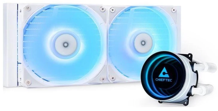 Chieftec ICEBERG 240-RGB-W Kompiuterio dėklas All-in-one liquid cooler 12 cm Baltas