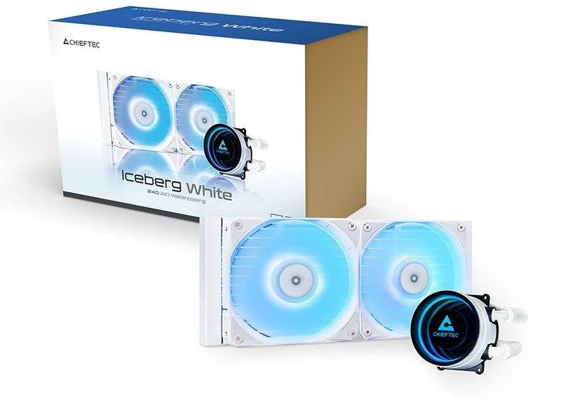 Chieftec ICEBERG 240-RGB-W Kompiuterio dėklas All-in-one liquid cooler 12 cm Baltas