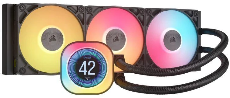Corsair iCUE LINK TITAN 360 RX LCD procesoriaus viskas viename skysčio aušintuvas 12 cm Juodas 1 vnt.