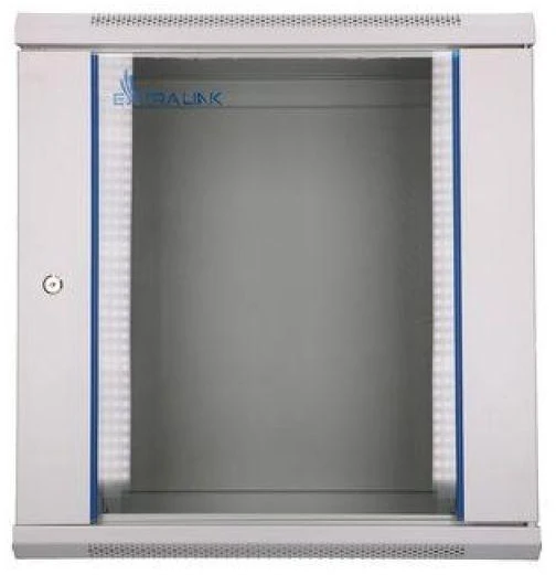 Extralink Sieninė spinta su stiklinėmis durimis12U 600x600 , pilka