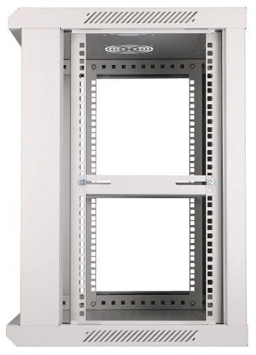 Extralink Sieninė spinta su stiklinėmis durimis12U 600x600 , pilka