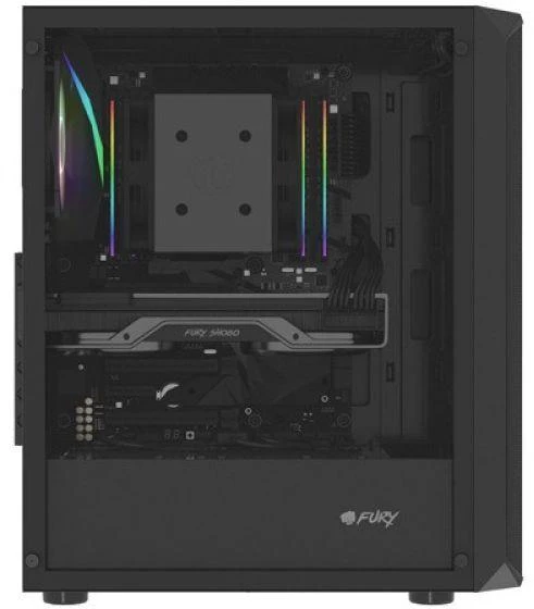 Ausinės FURY KOMPIUTERIO KORPUSAS FURY SHOBO RGB MIDI TOWER SU LANGU Juodas