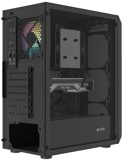 Ausinės FURY KOMPIUTERIO KORPUSAS FURY SHOBO RGB MIDI TOWER SU LANGU Juodas