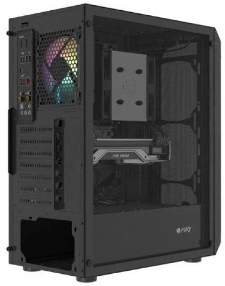 Ausinės FURY KOMPIUTERIO KORPUSAS FURY SHOBO RGB MIDI TOWER SU LANGU Juodas