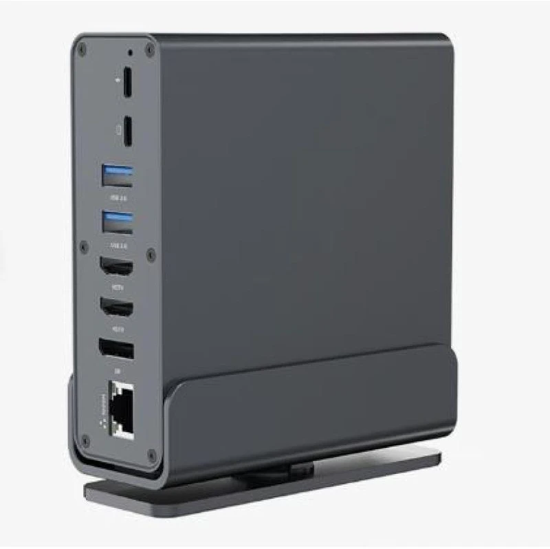 Gembird A-CF-COMBO15-01 USB Type-CF 15-in-1 daugiaportis adapteris (USB šakotuvas AF-jungtys v.2x2 + v.3x3, Type-CF + HDMIx2 + DisplayPort + PD + kortelių skaitytuvas + GigaLAN + 3,5 mm garso jungtis), pilkas
