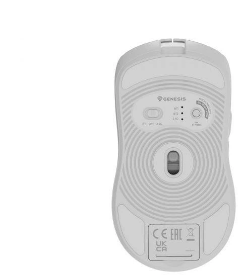 Genesis Zircon 500 G2 | Pelė žaidimams | Wireless/su laidu | 2.4 GHz, Bluetooth, USB | Baltas