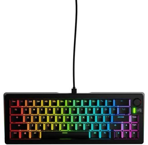Glorious GMMK 3 65 % Custom žaidimų klaviatūra – Pre-Built, ANSI US išdėstymas, Fox Switches, juodos spalvos