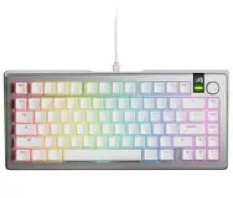 Glorious GMMK 3 Pro 75 % Custom žaidimų klaviatūra – Pre-Built, ANSI US išdėstymas, Fox Switches, sidabro spalvos
