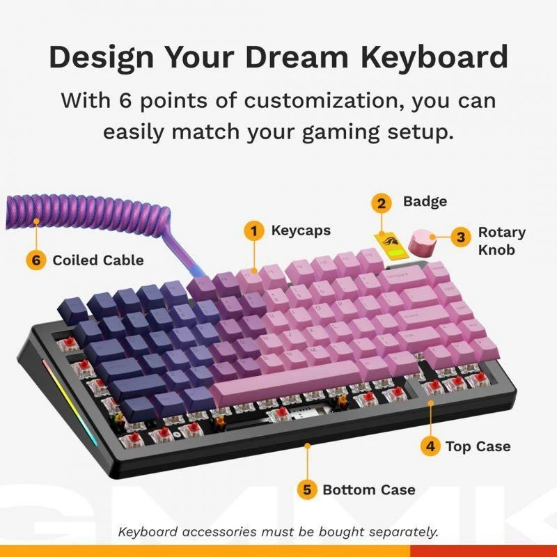 Glorious GMMK 3 Pro HE 75 % žaidimų klaviatūra – Pre-Built, ANSI US išdėstymas, Fox HE Switches, juodos spalvos