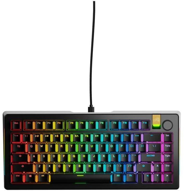 Glorious GMMK 3 Pro HE 75 % žaidimų klaviatūra – Pre-Built, ANSI US išdėstymas, Fox HE Switches, juodos spalvos