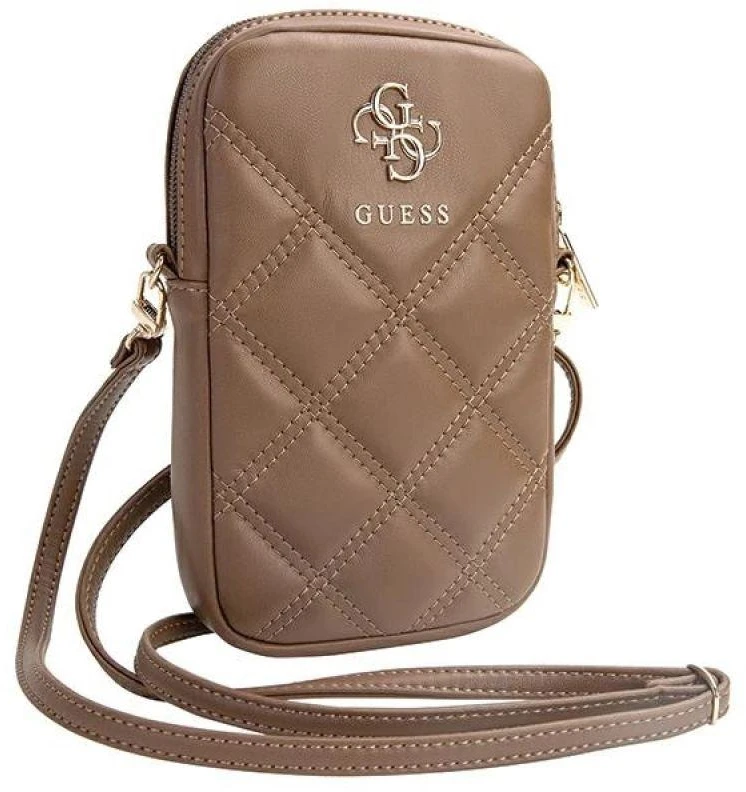 Guess krepšys su užtrauktuku Quilted 4G (GUWBZPSQSSGW) rudos spalvos