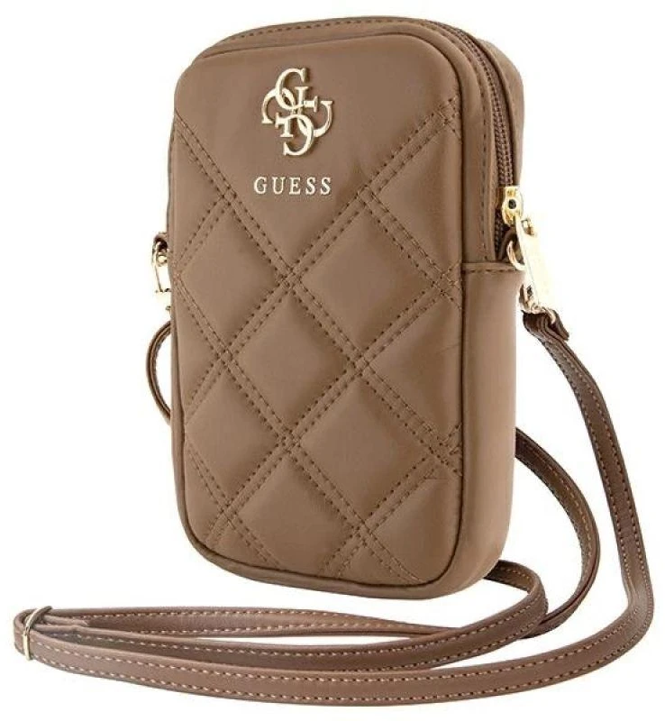 Guess krepšys su užtrauktuku Quilted 4G (GUWBZPSQSSGW) rudos spalvos