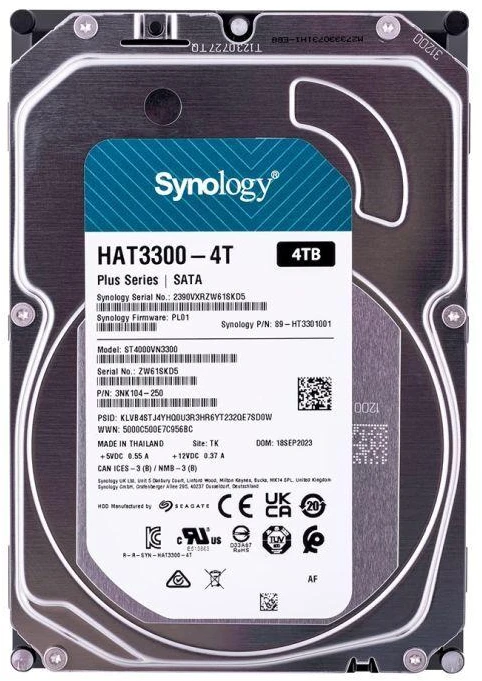 Synology Sinologija | Kietasis diskas | HAT3300-4T | 5400 RPM | 4000 GB