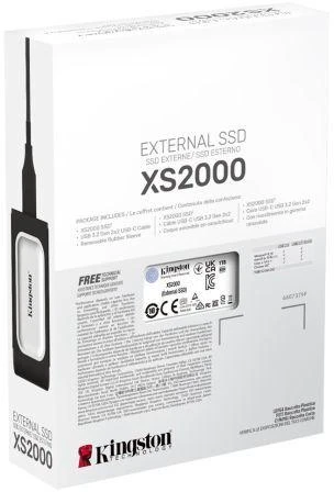 Išorinis kietasis diskas SSD Kingston XS2000 (1TB; USB 3.2; Sidabrinė; SXS2000/1000G)