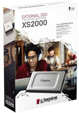 Išorinis kietasis diskas SSD Kingston XS2000 (1TB; USB 3.2; Sidabrinė; SXS2000/1000G)