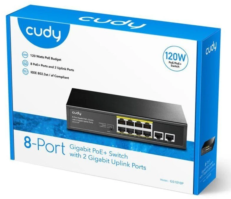 Šakotuvas 8 prievadų komutatorius CUDY GS1010P