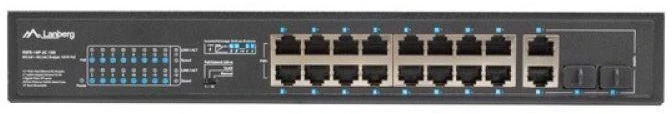 Šakotuvas LANBERG RSFE-16P-2C-150 jungiklis 16x 100Mb PoE+/2x Combo Gigabit 150W nevaldomas