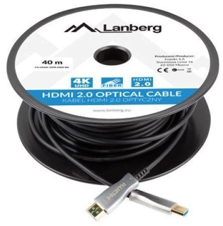 LANBERG HDMI v2.0 M/M laidas 30m optinis AOC juodas