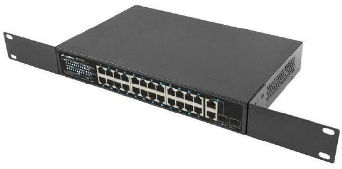 Šakotuvas LANBERG Switch Rack 19 colių RSFE-24P-2C-360 24x 100Mb PoE+ 2x Combo Gigabit 360W