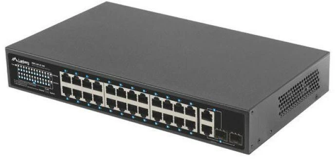 Šakotuvas LANBERG Switch Rack 19 colių RSFE-24P-2C-360 24x 100Mb PoE+ 2x Combo Gigabit 360W