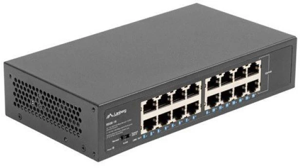 Ausinės LANBERG JUNGIKLIS RSGE-16 RACK 10"/19" (16 PRIEVADŲ, 1GB)