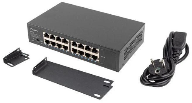 Ausinės LANBERG JUNGIKLIS RSGE-16 RACK 10"/19" (16 PRIEVADŲ, 1GB)