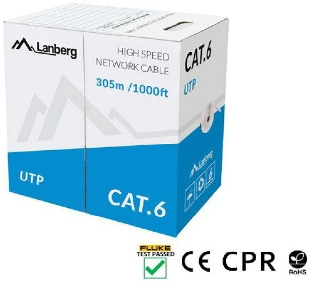 LANBERG LCF6-11CU-0305-S Lanberg FTP vijos kabelis CU, kat. 6, 305m, pilka