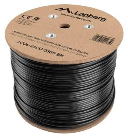 LANBERG LCU6-21CU-0305-BK UTP suvytas kabelis CU OUTDOOR kat. 6 305 m Judas