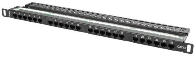 LANBERG PPU5-0024-B Patch Panel 24 port 0.5U cat. 5e juodas