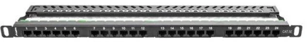 LANBERG PPU5-0024-B Patch Panel 24 port 0.5U cat. 5e juodas