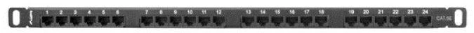 LANBERG PPU5-0024-B Patch Panel 24 port 0.5U cat. 5e juodas