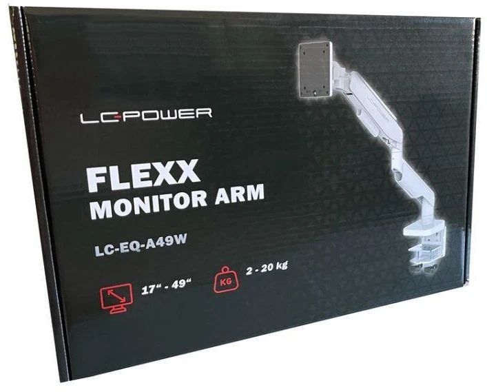 LCP LC-Power LC-EQ-A49W monitoriaus laikiklis arba stovas 124,5 cm (49″) Stalas Balta