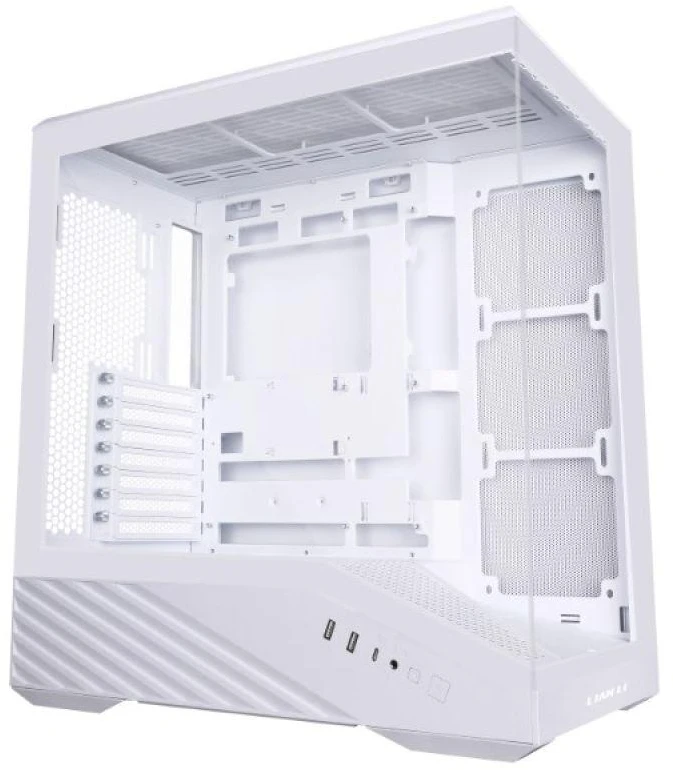 Lian Li Vector V100 PC-kompiuterio korpusas, Midi-Tower, ATX, RGB, Tempered Glass – baltos spalvos