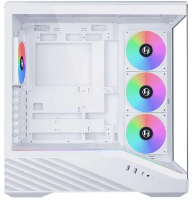 Lian Li Vector V100 PC-kompiuterio korpusas, Midi-Tower, ATX, RGB, Tempered Glass – baltos spalvos