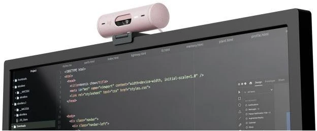Internetinė kamera Logitech BRIO 500, Rožinės spalvos