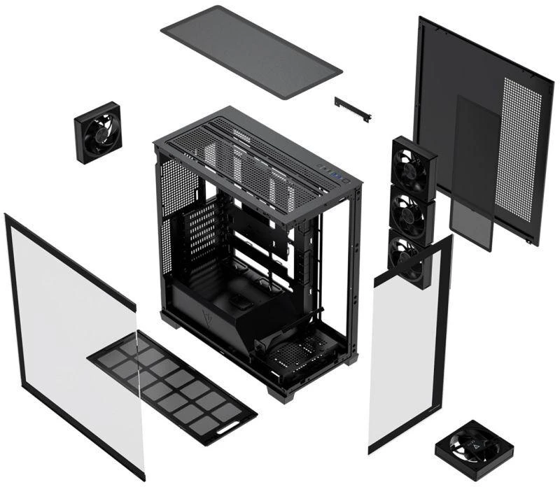 Ausinės MODECOM VOLCANO STELLAR PLUS ARGB MIDI 5F Juodas KORPUSAS