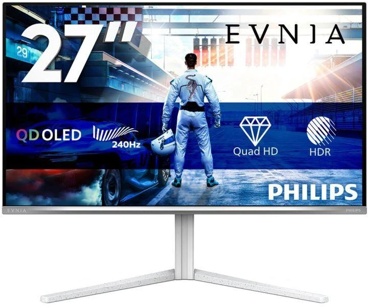 Monitorius Philips | 27M2N6501L/00 | 27 " | QD-OLED | 16:9 | 240 Hz | 0.03 ms | 2560 x 1440 pikselių | 400 cd/m² | HDMI jungtys quantity 2 | Baltas