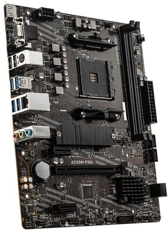 Pagrindinė plokštė MSI | A520M PRO | Processor family AMD | Processor socket AM4 | DDR4 | Atminties lizdai 2 | Chipset AMD A | Micro ATX