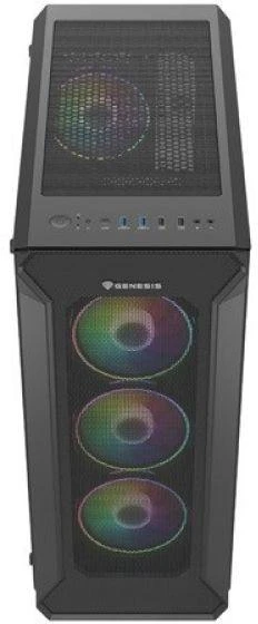Ausinės NATEC Genesis Irid 505 ARGB NPC-1518 Korpusas (ATX, Micro ATX, Mini ITX; Juodas)